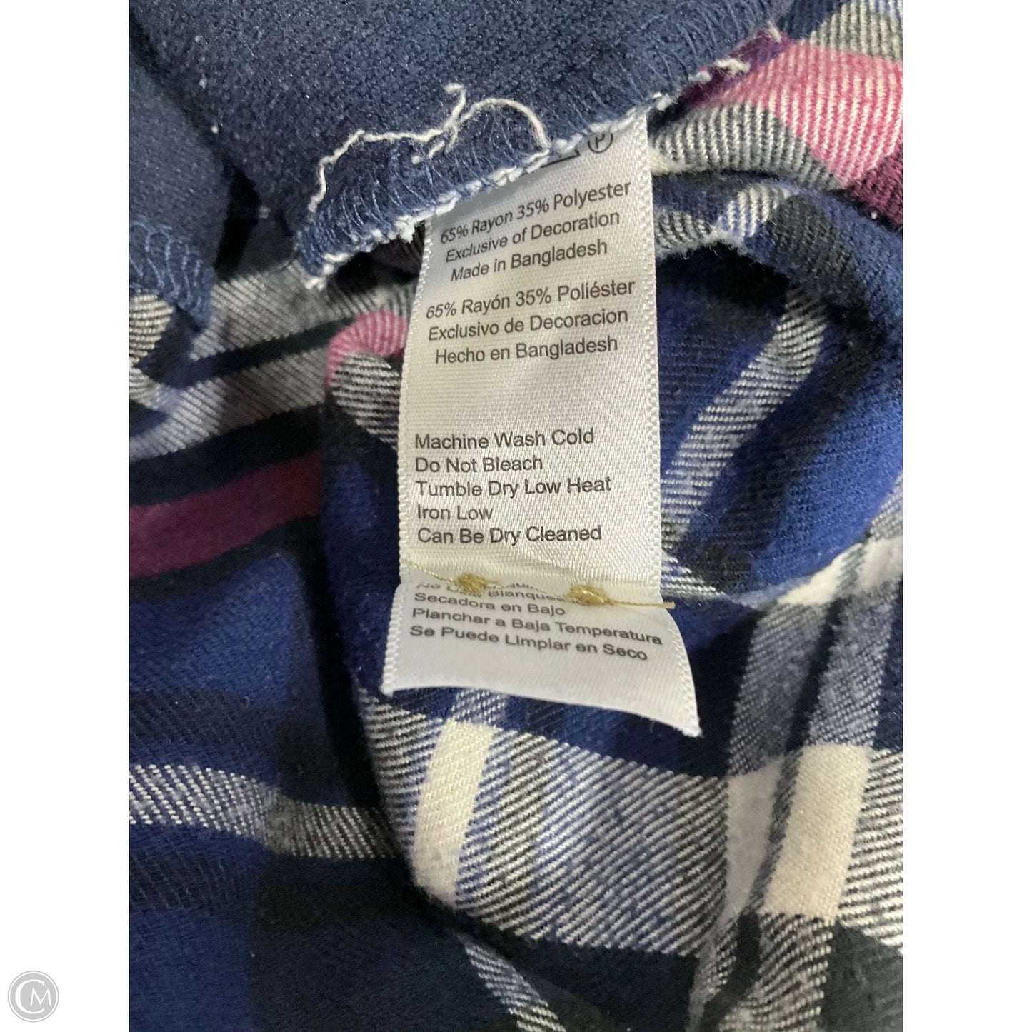 Blouse Long Sleeve By Jachs Girlfirend In Blue & Pink, Size: L