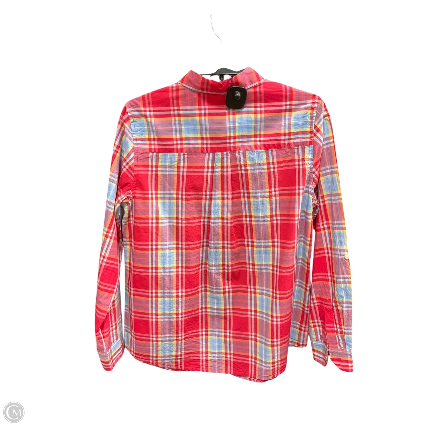 Blouse Long Sleeve By Charter Club In Plaid Pattern, Size: 10