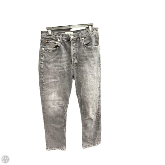 Jeans Straight By Agolde In Black Denim, Size: 8
