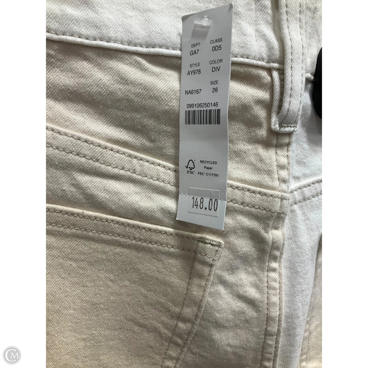Jeans Straight By J. Crew In Cream, Size: 2