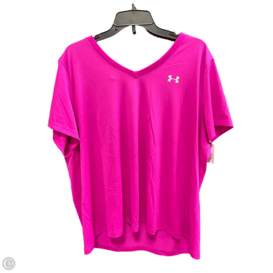 Athletic Top Short Sleeve By Under Armour In Pink, Size: 2x