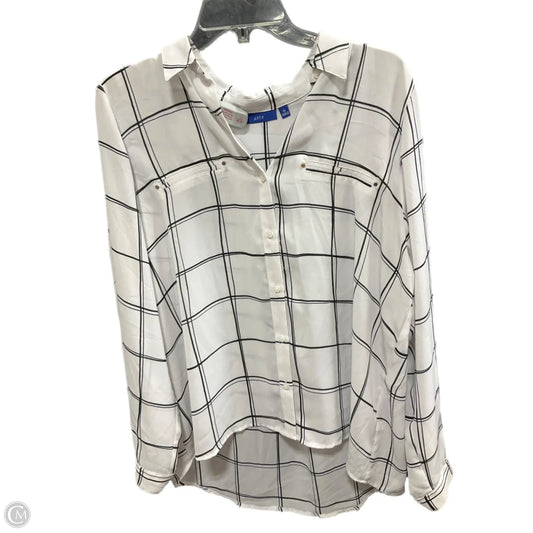Blouse Long Sleeve By Apt 9 In Black & White, Size: Xl