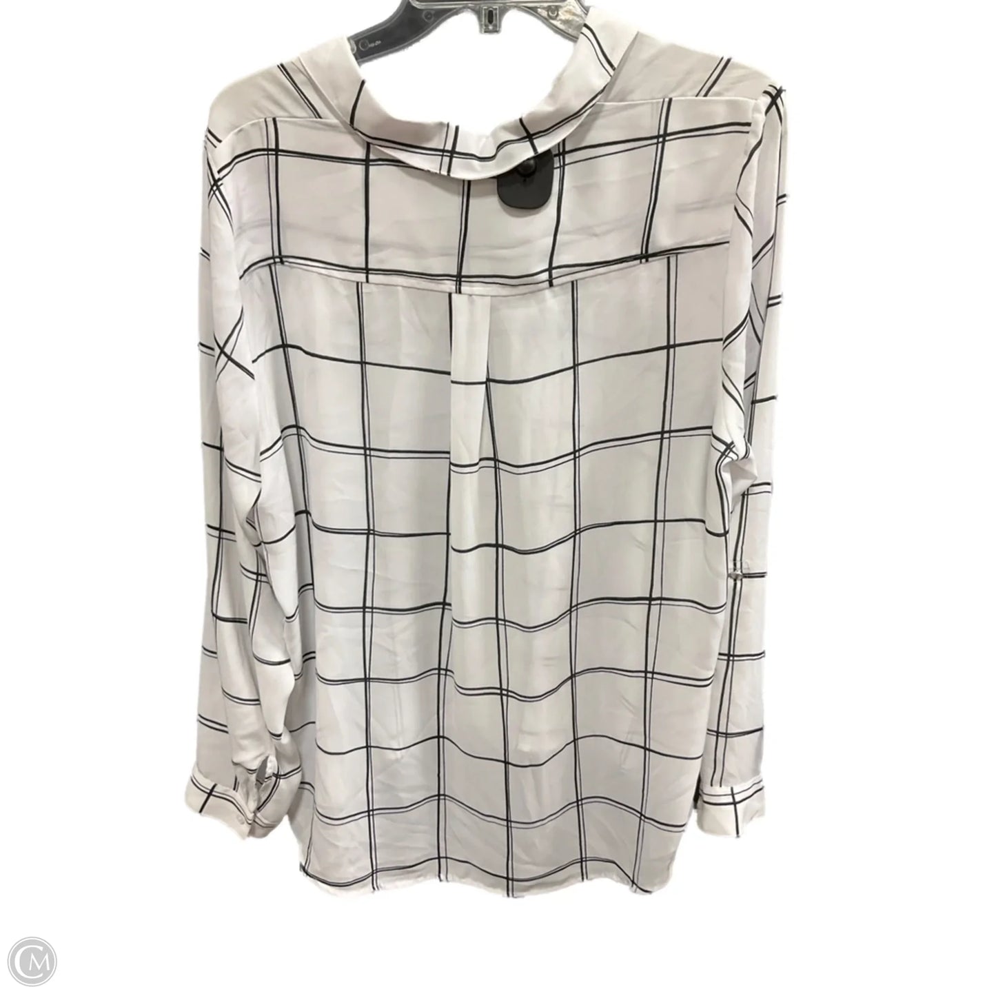 Blouse Long Sleeve By Apt 9 In Black & White, Size: Xl