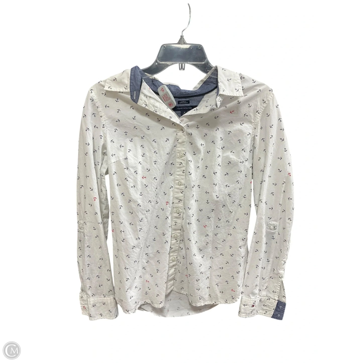 Blouse Long Sleeve By Tommy Hilfiger In White, Size: M