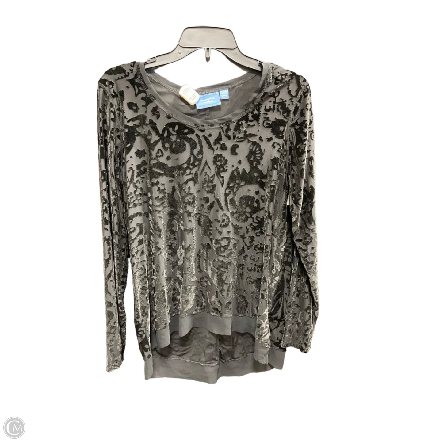 Top Long Sleeve By Simply Vera In Black, Size: L