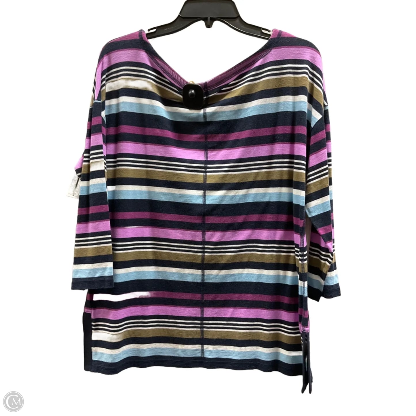 Top 3/4 Sleeve By Talbots In Striped Pattern, Size: M