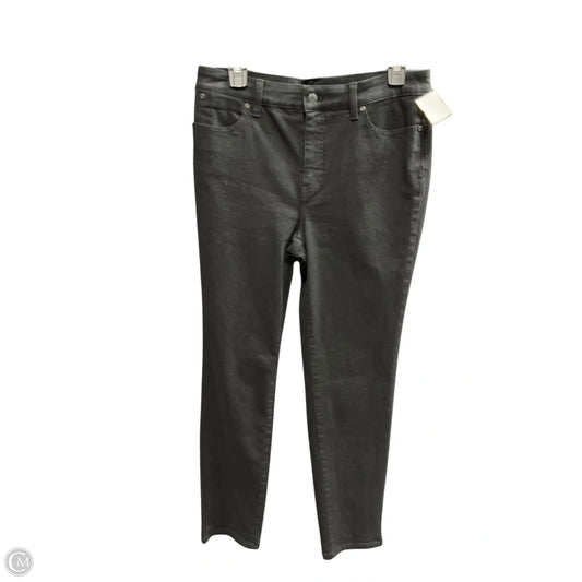 Jeans Straight By Talbots In Black Denim, Size: 8