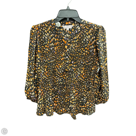 Top Long Sleeve By Nanette By Nanette Lepore In Black & Orange, Size: S