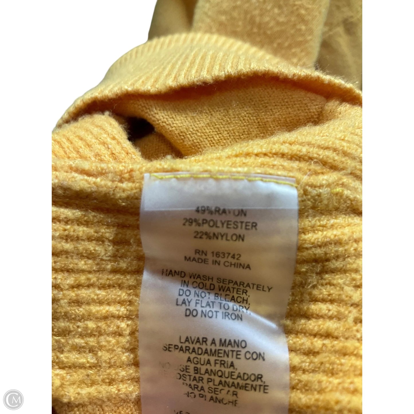 Top Long Sleeve By Aaeda In Yellow, Size: L