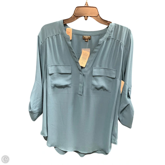 Top 3/4 Sleeve By Torrid In Blue, Size: Xl