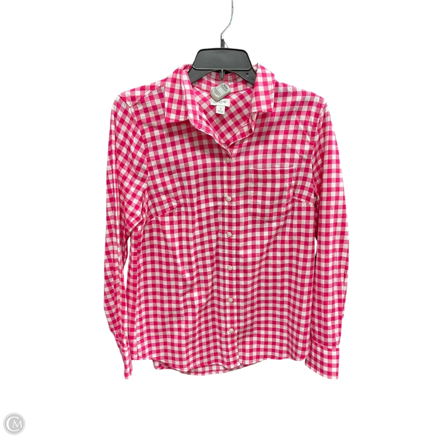 Blouse Long Sleeve By J. Crew In Plaid Pattern, Size: S