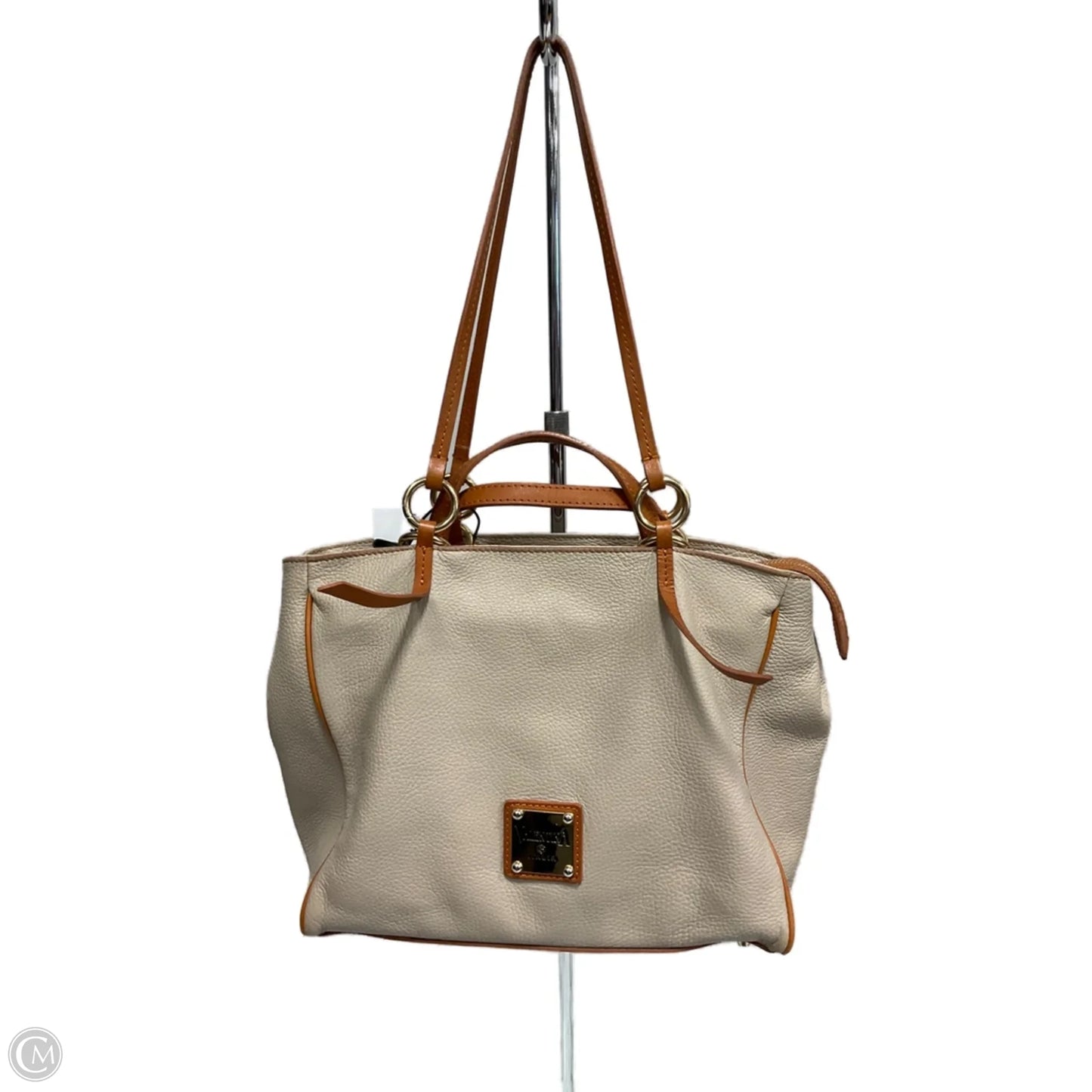Handbag Leather By Valentina, Size: Medium