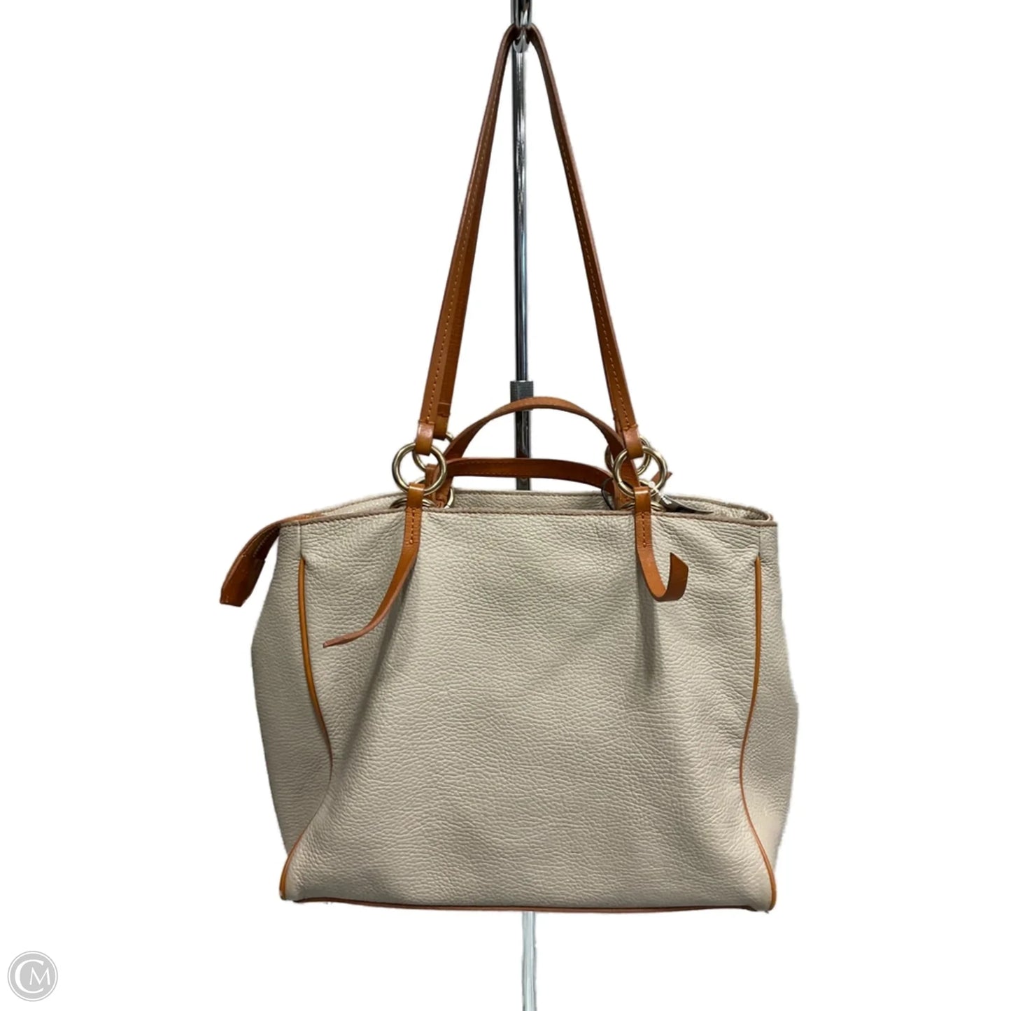 Handbag Leather By Valentina, Size: Medium