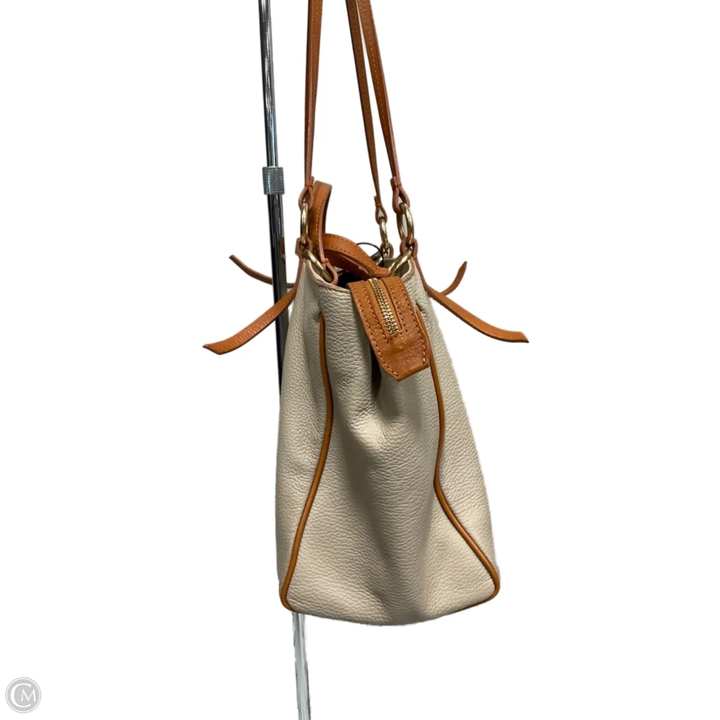 Handbag Leather By Valentina, Size: Medium