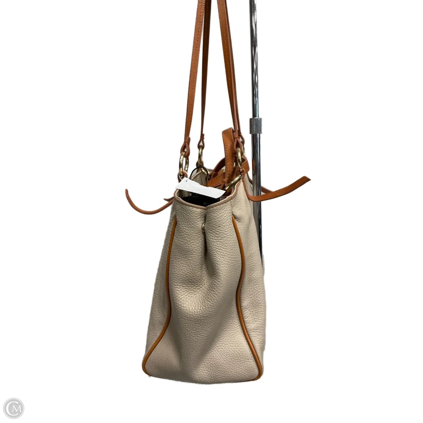 Handbag Leather By Valentina, Size: Medium