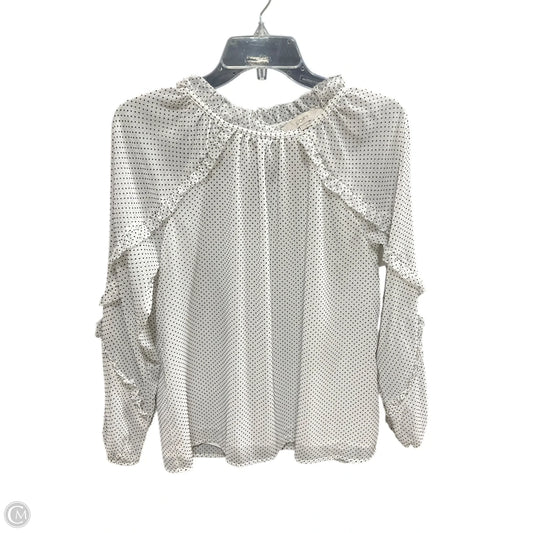 Top Long Sleeve By Loft In Polkadot Pattern, Size: S