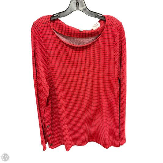 Top Long Sleeve By J. Jill In Plaid Pattern, Size: Xl