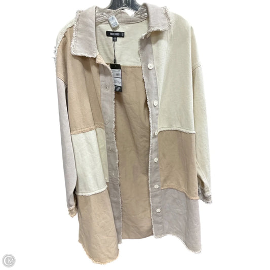 Jacket Shirt By Missguided In Beige, Size: 8