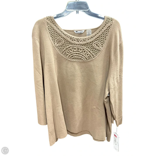 Top 3/4 Sleeve By Cmc In Beige, Size: 3x