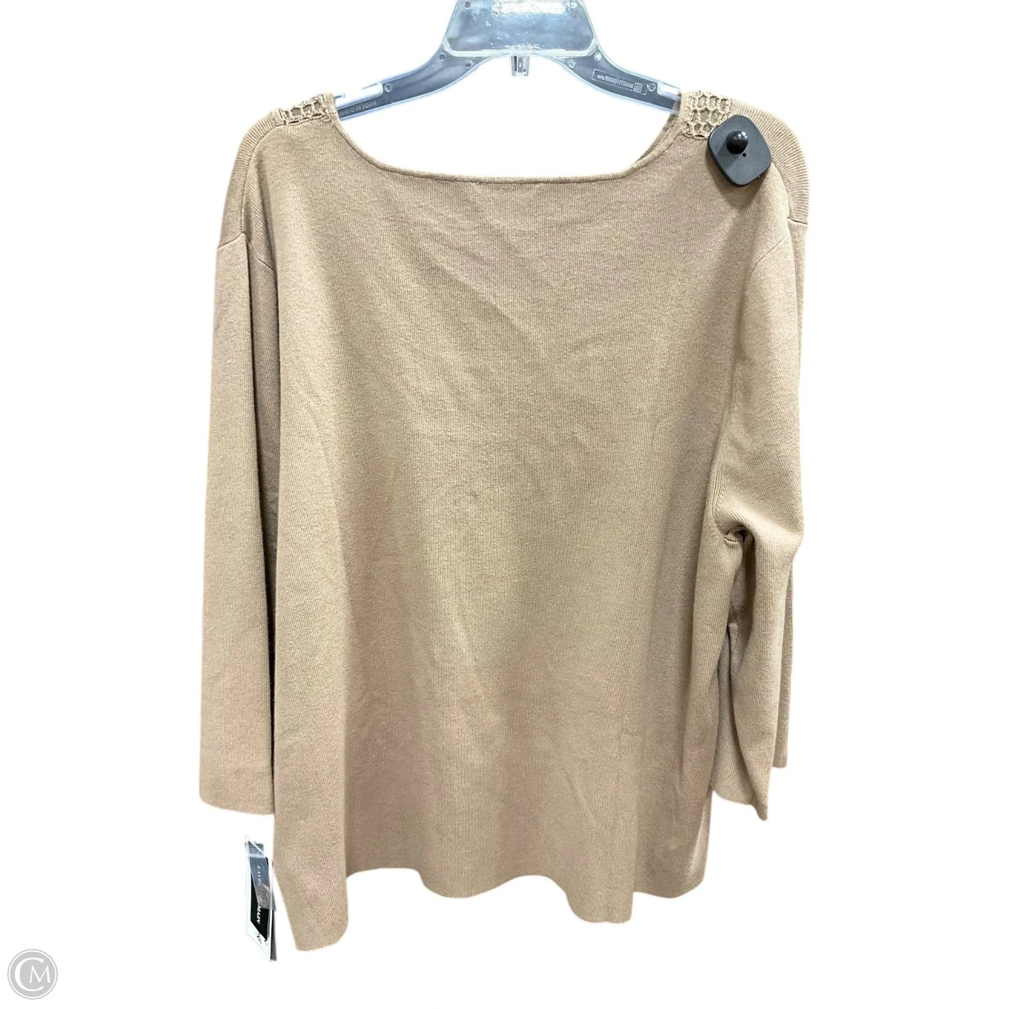 Top 3/4 Sleeve By Cmc In Beige, Size: 3x