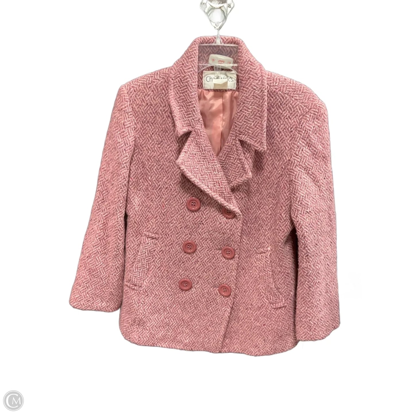 Coat Peacoat By Chadwicks In Pink, Size: S