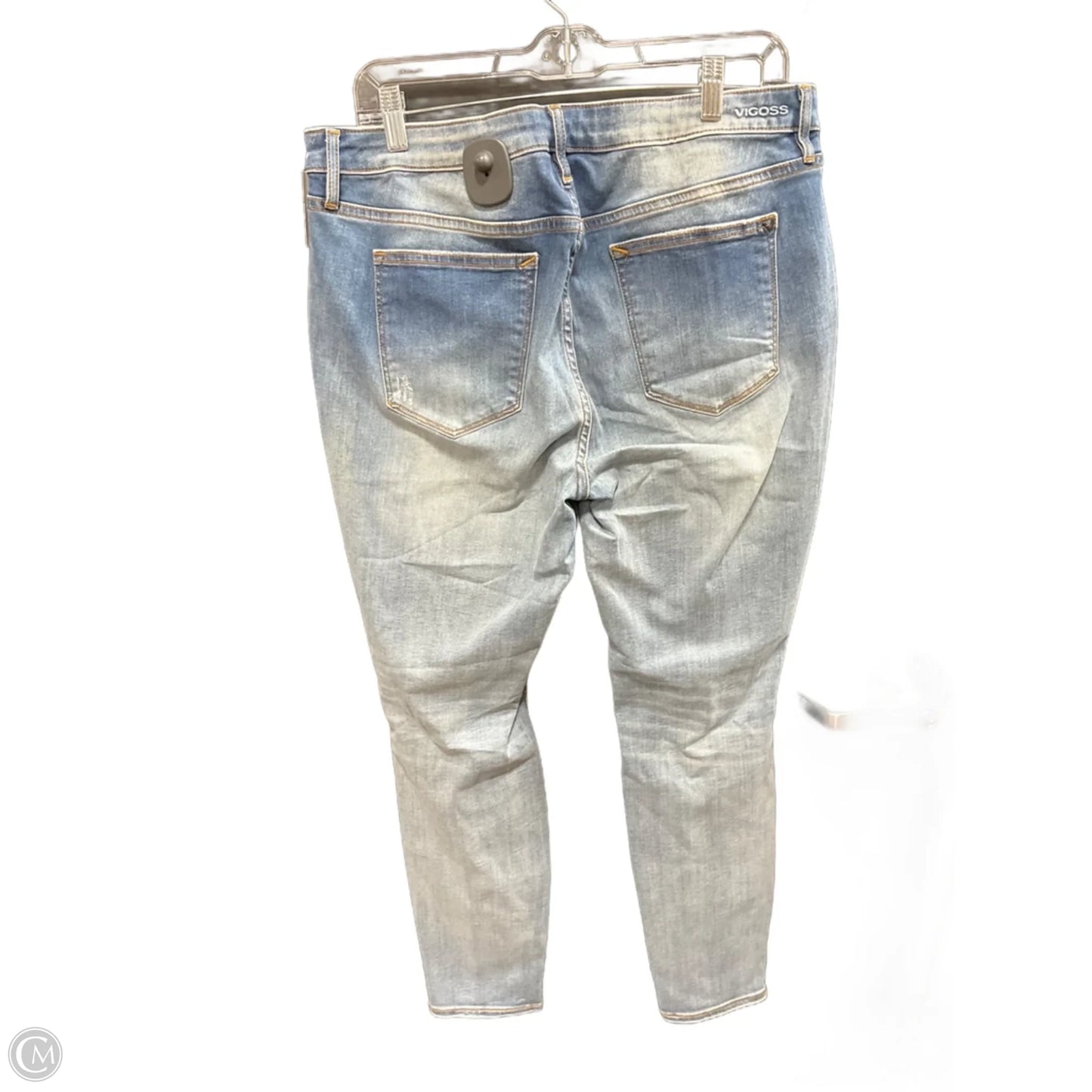 Jeans Skinny By Vigoss In Blue Denim, Size: 16
