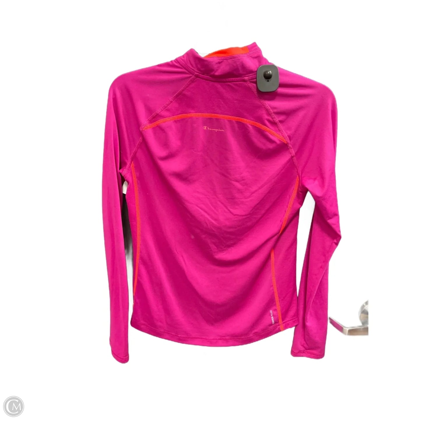 Athletic Top Long Sleeve Collar By Champion In Pink, Size: S