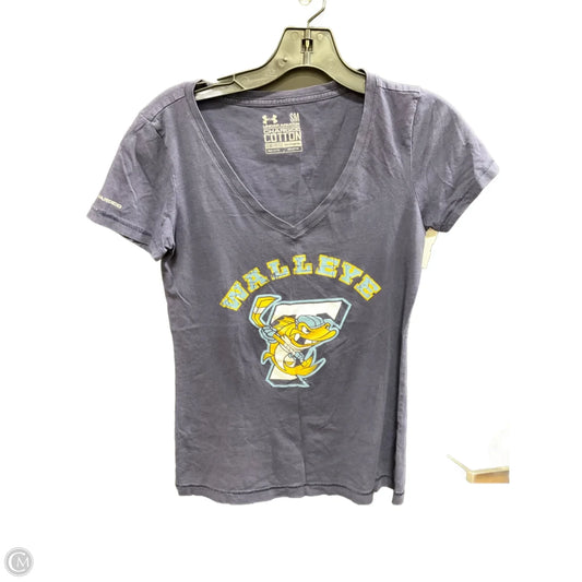 Athletic Top Short Sleeve By Under Armour In Blue, Size: S