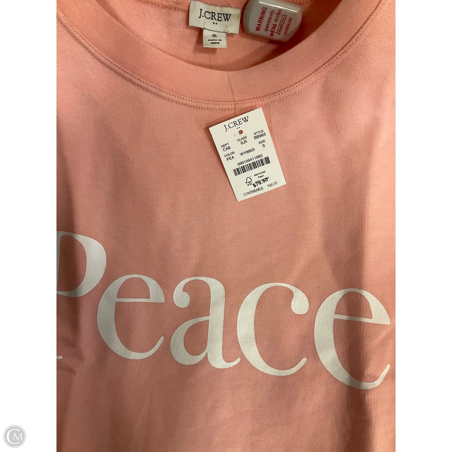 Top Long Sleeve By J. Crew In Pink, Size: S