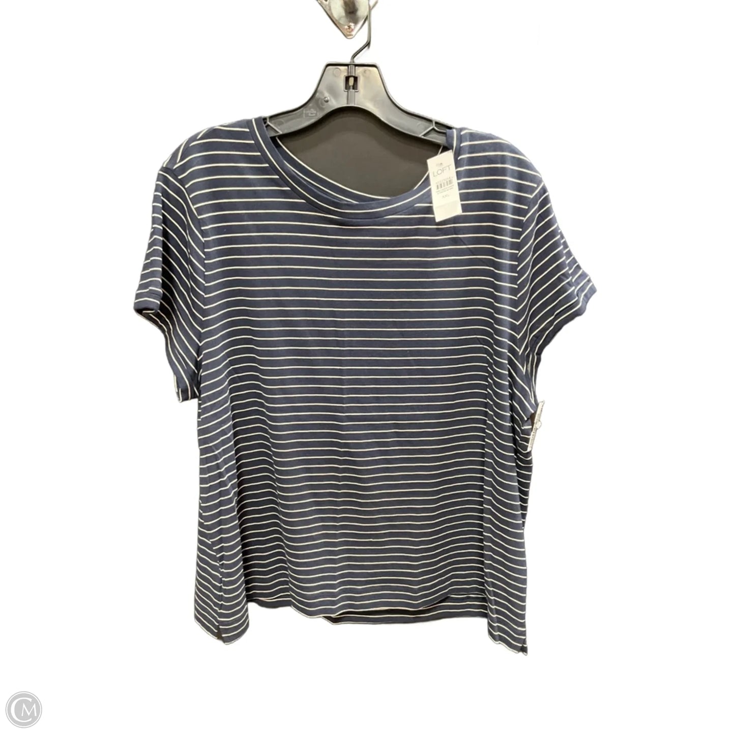 Top Short Sleeve By Loft In Navy, Size: Xxl