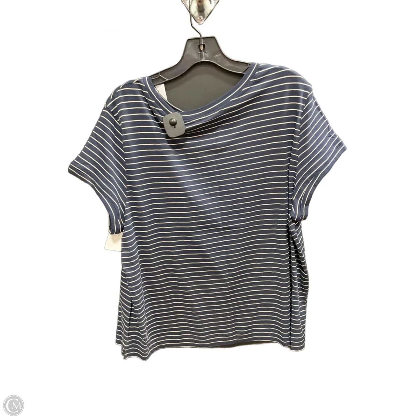 Top Short Sleeve By Loft In Navy, Size: Xxl