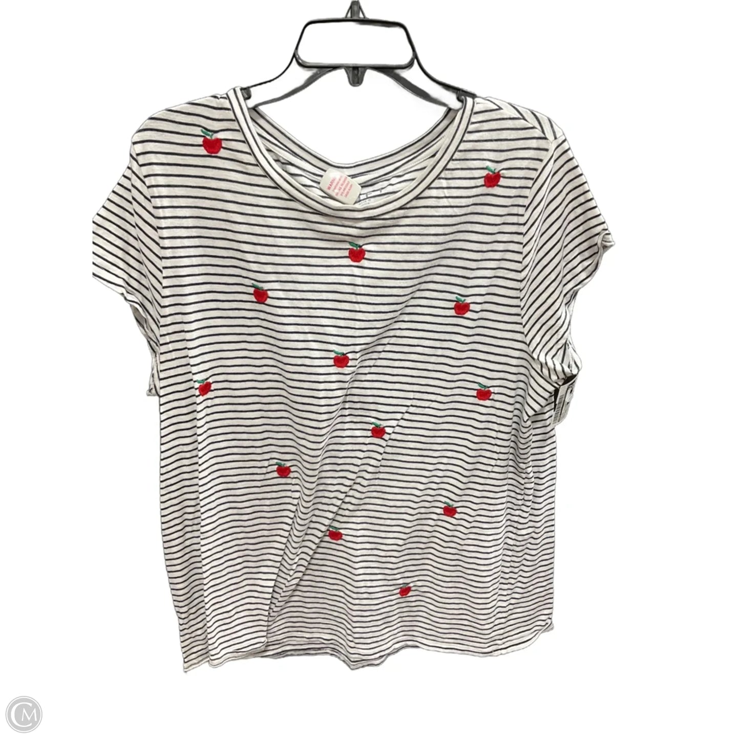 Top Short Sleeve By Loft In Striped Pattern, Size: Xxl