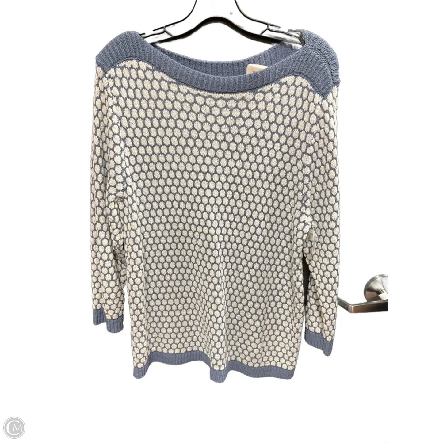 Sweater By Loft In Blue & Cream, Size: Xl