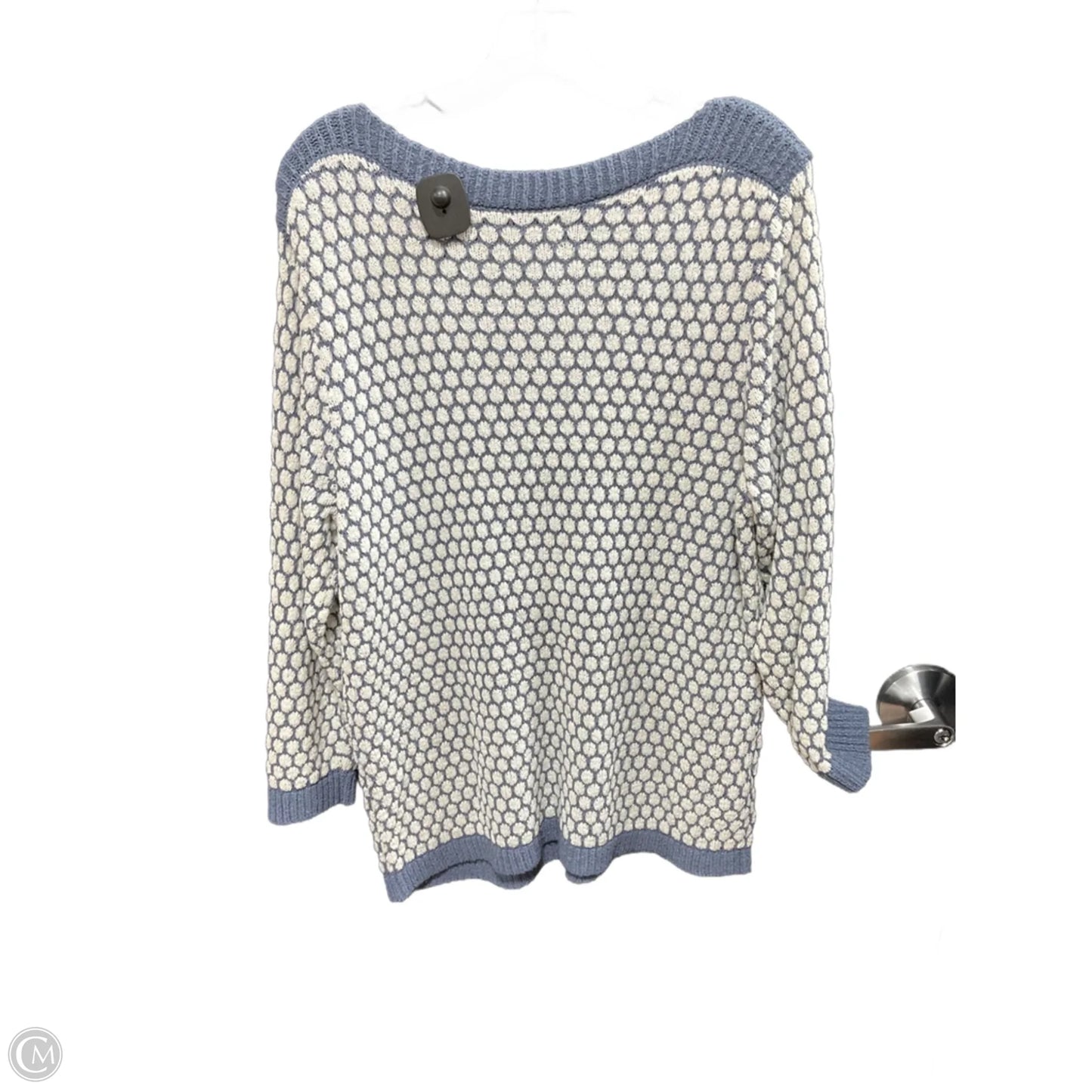 Sweater By Loft In Blue & Cream, Size: Xl