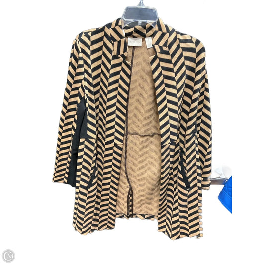 Cardigan By Chicos In Black & Tan, Size: M