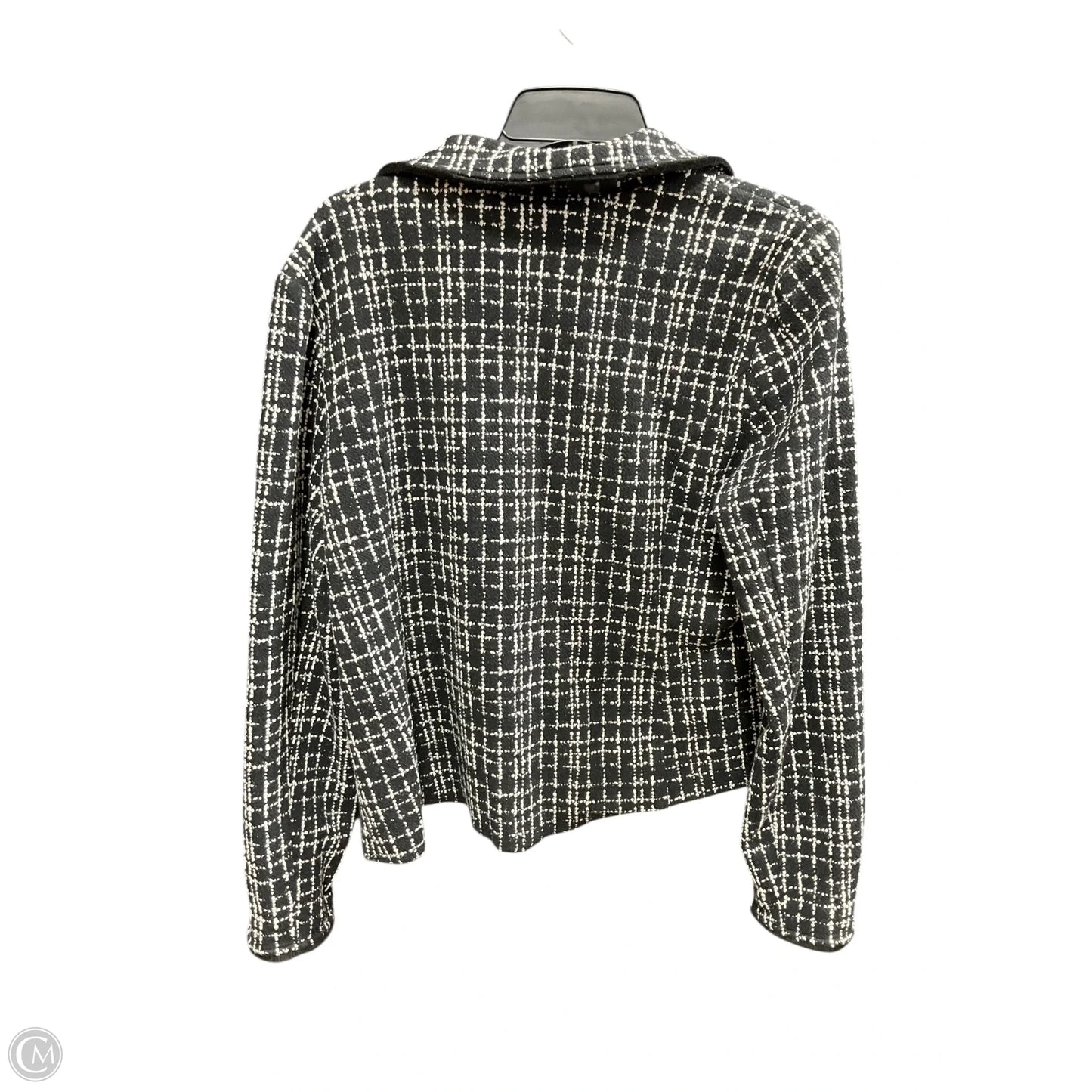 Jacket Moto By Joseph Ribkoff In Black & White, Size: 14