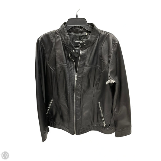 Jacket Leather By Wilsons Leather In Black, Size: 1x
