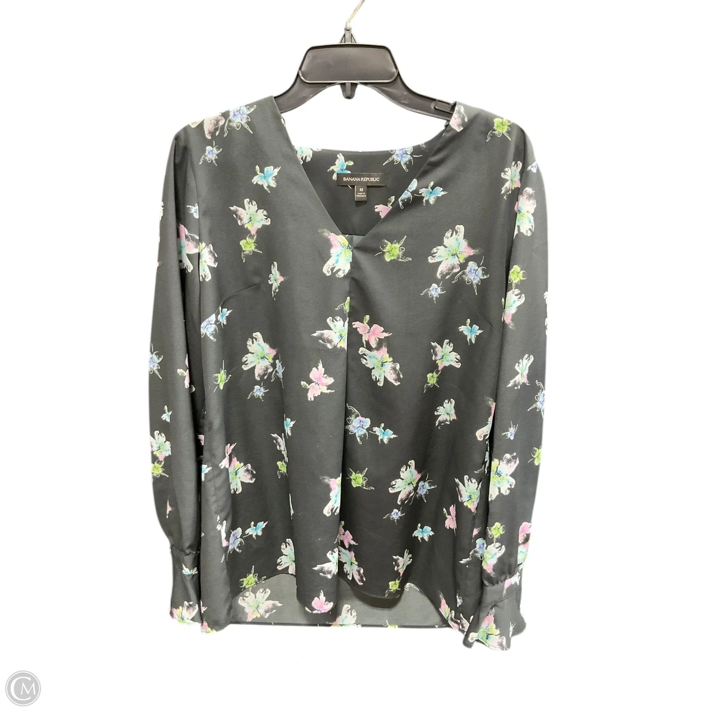 Top Long Sleeve By Banana Republic In Floral Print, Size: M