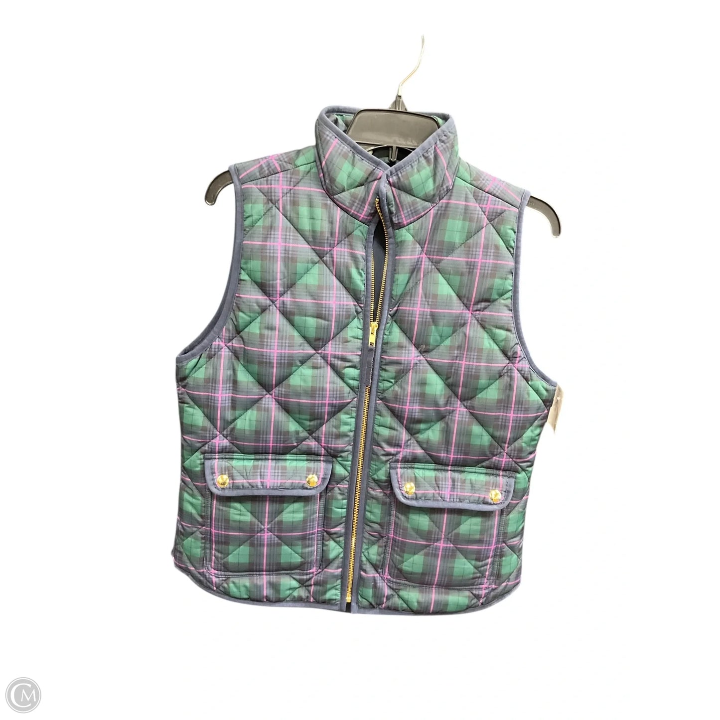 Vest Puffer & Quilted By J. Crew In Plaid Pattern, Size: S