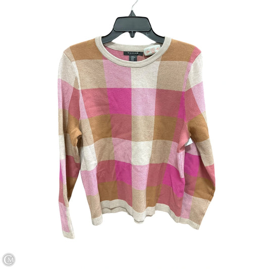 Top Long Sleeve By Tahari In Plaid Pattern, Size: Xl