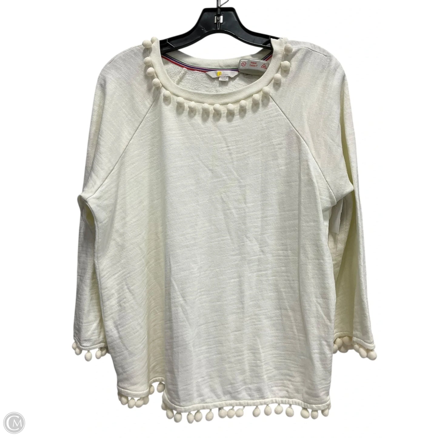 Top Long Sleeve By Boden In White, Size: 10