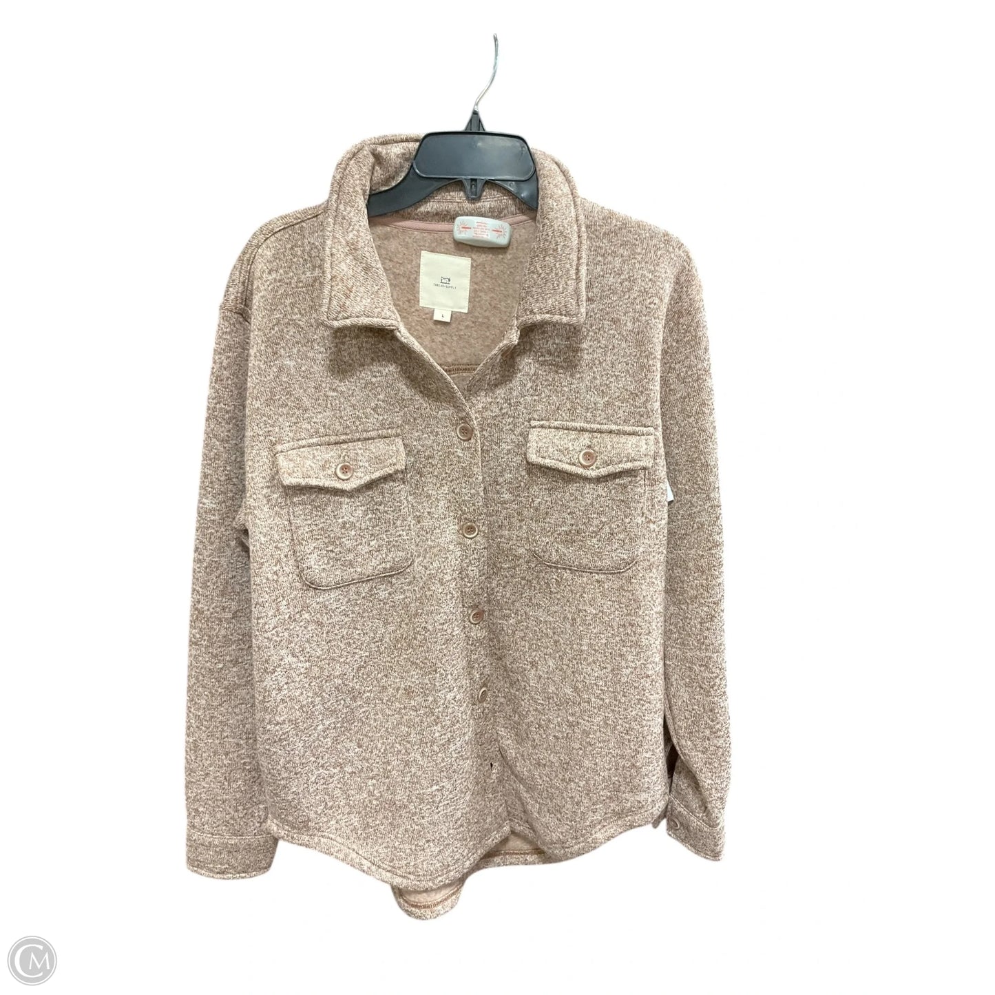 Jacket Shirt By Thread And Supply In Beige, Size: L