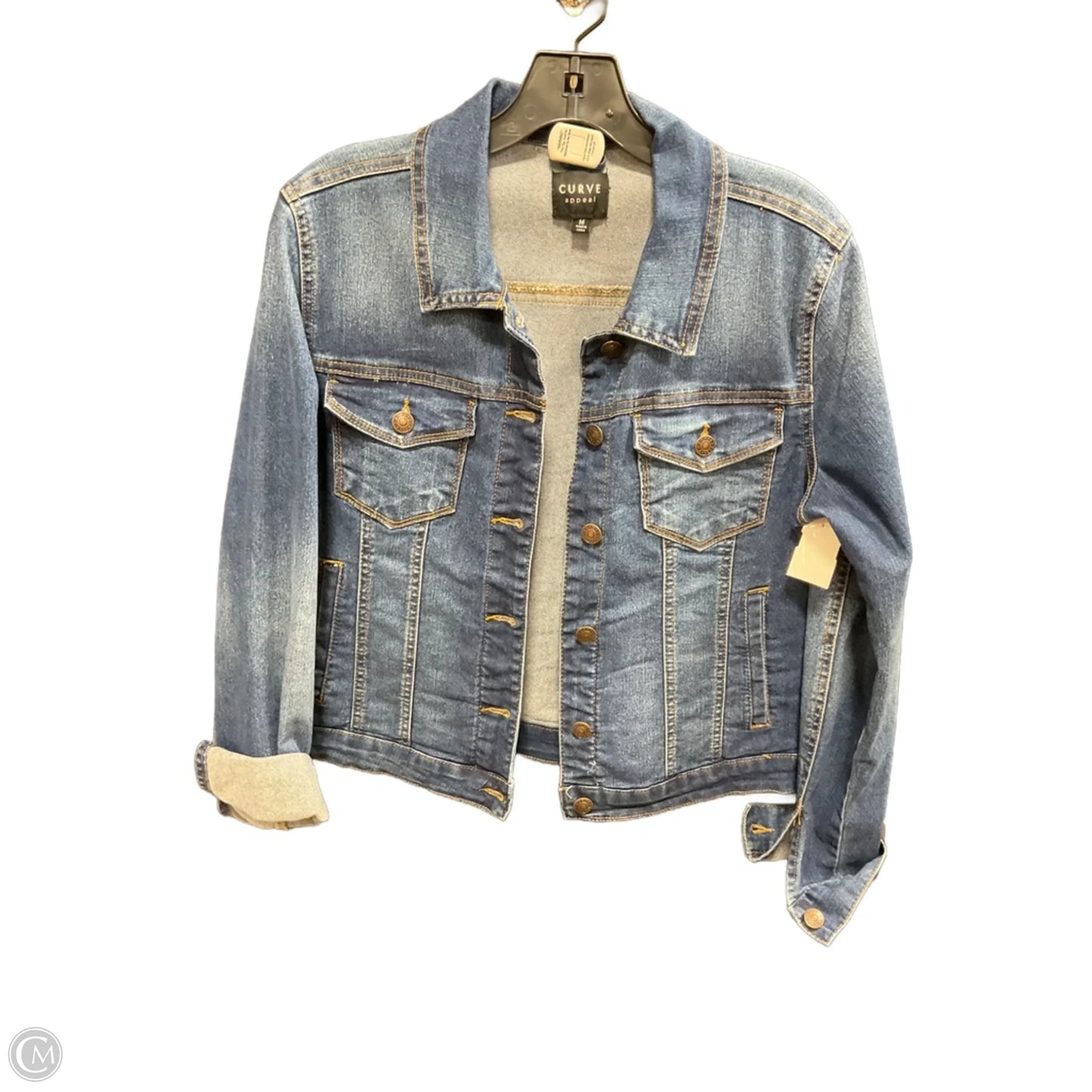 Jacket Denim By Curve Appeal In Blue Denim, Size: M