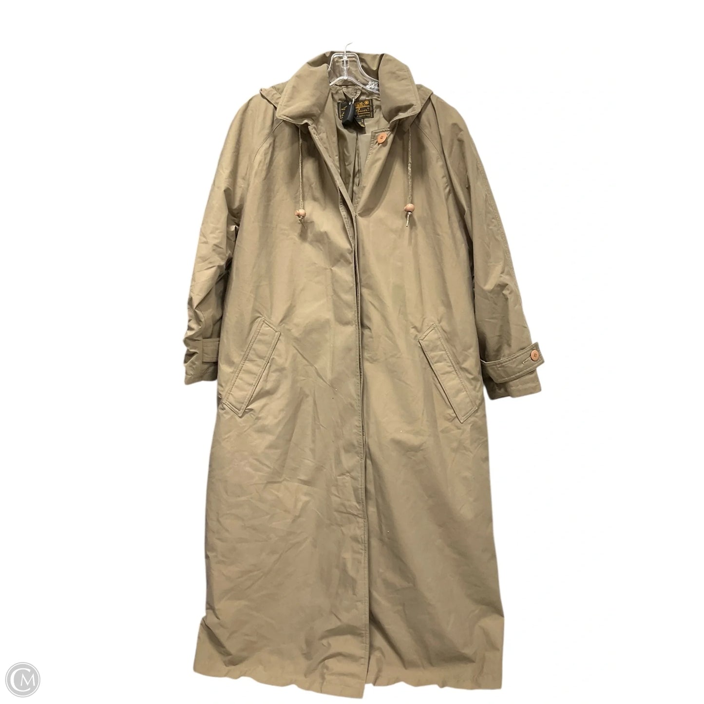 Coat Trench Coat By Eddie Bauer In Tan, Size: M