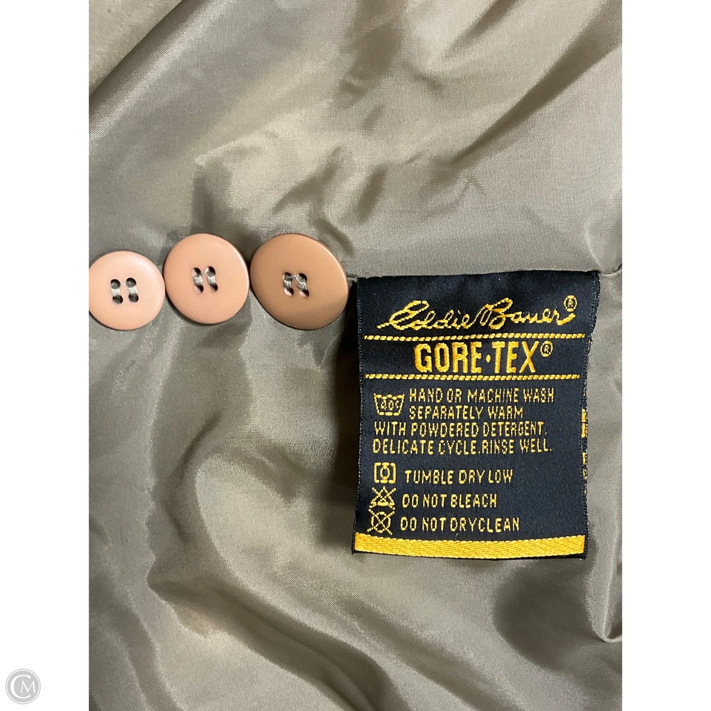 Coat Trench Coat By Eddie Bauer In Tan, Size: M