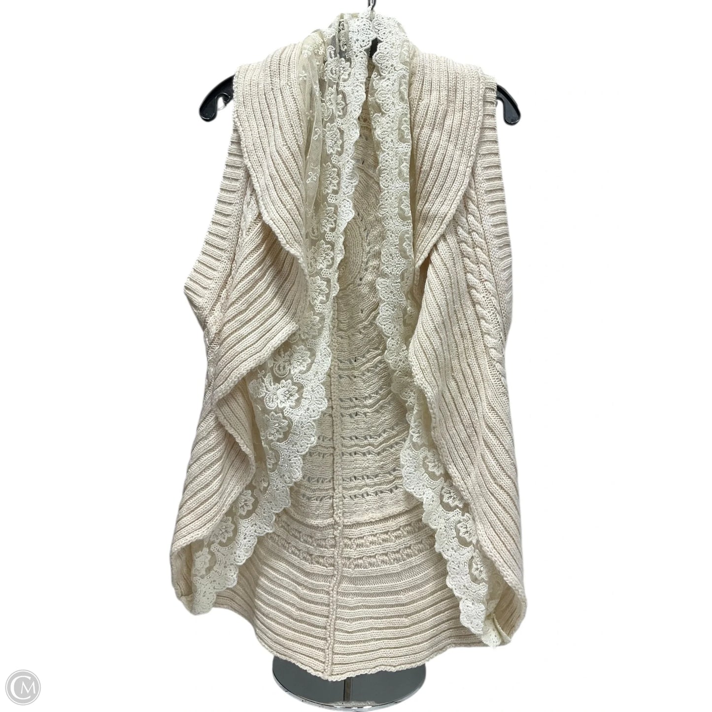 Vest Sweater By Flying Tomato In Cream, Size: M