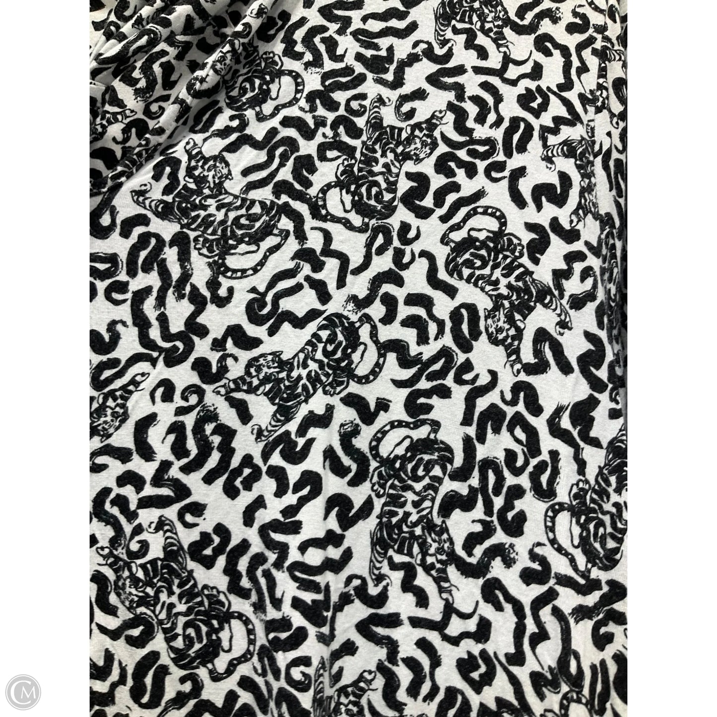 Top Long Sleeve By Tahari In Black & White, Size: Xl