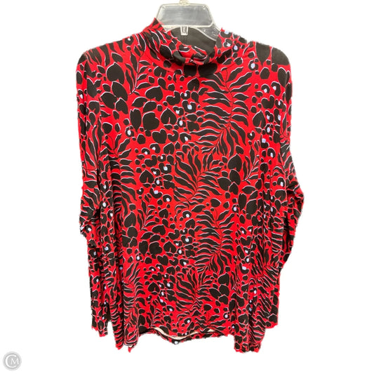 Top Long Sleeve By Chicos In Black & Red, Size: Xxl