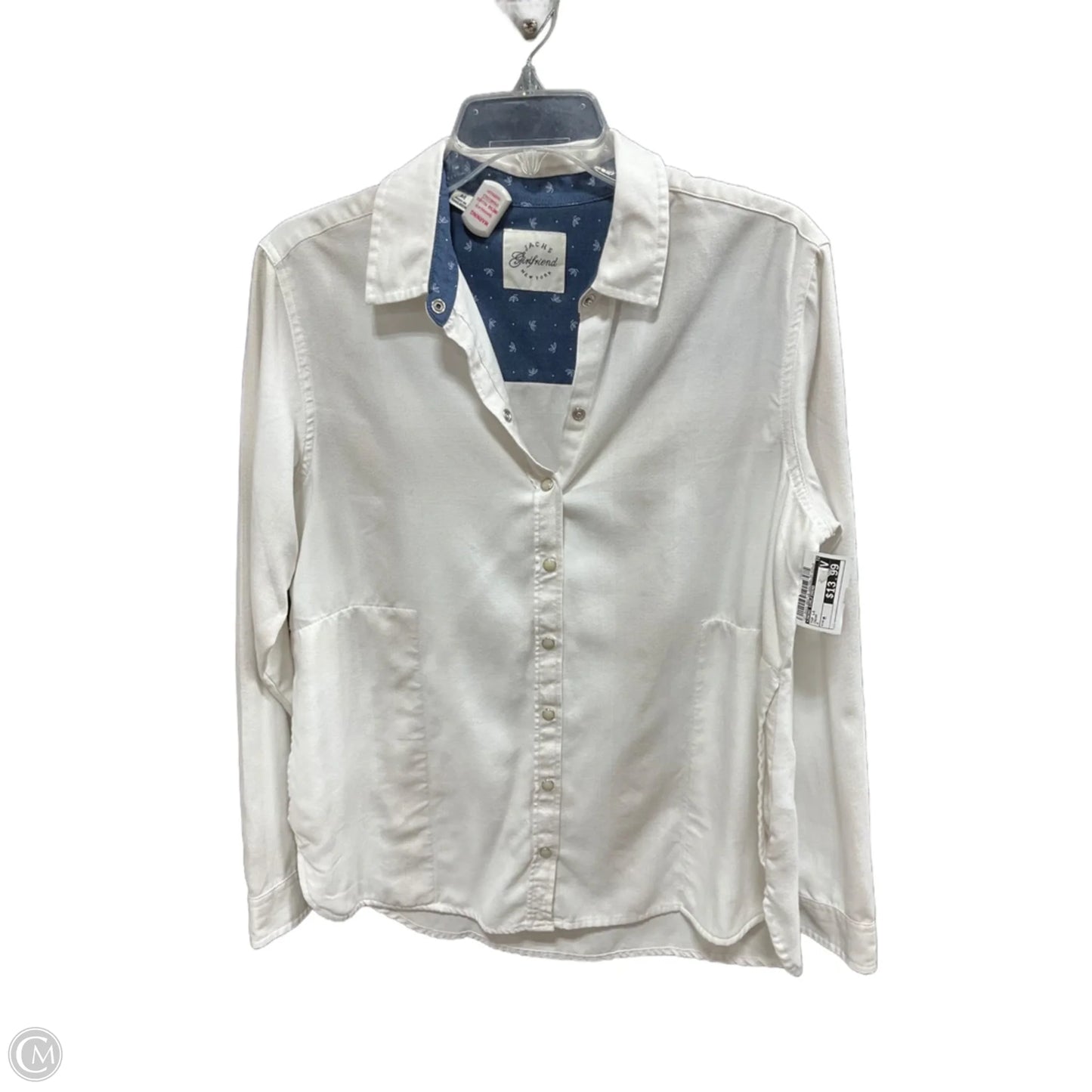 Top Long Sleeve By Jachs Girlfirend In Cream, Size: M