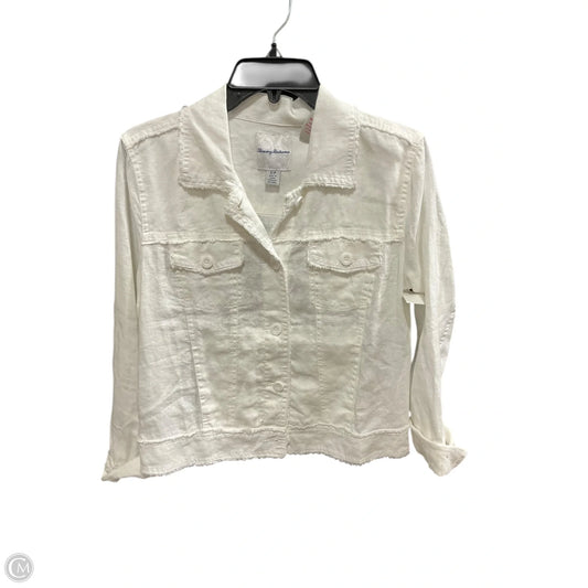 Jacket Shirt By Tommy Bahama In White, Size: Sp